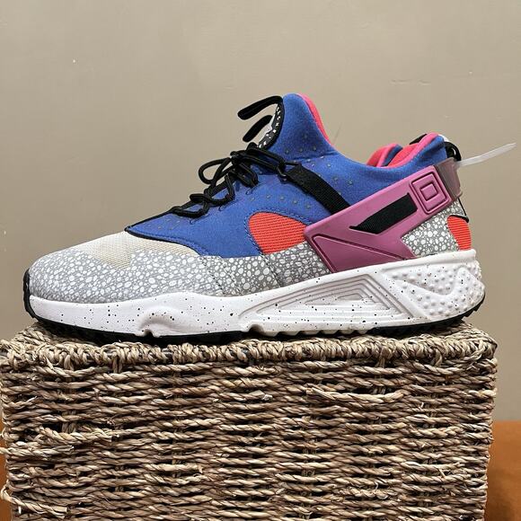 Men's 12 Nike Air Huarache Utility Premium Safari 806979-104 Shoes Running White - Picture 2 of 7